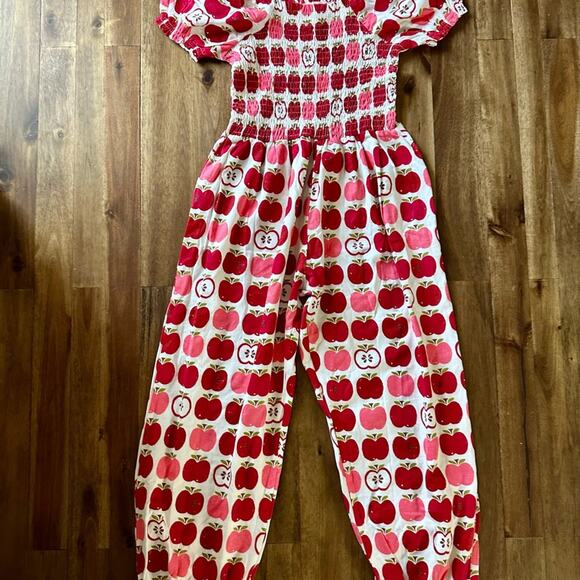 SweetHoney Smocked Romper - Covered In Apples 9 - Picture 2 of 7